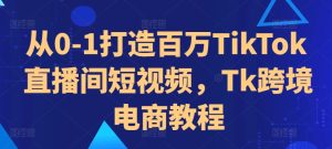 从0-1打造百万TikTok直播间短视频,Tk跨境电商教程-网创之道