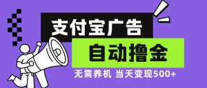 支付宝广告全自动撸金，无需养机，当天落地500+-网创之道