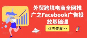 外贸跨境电商全网推广之Facebook广告投放基础课-网创之道