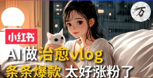 AI治愈系vlog动画视频,小红书1个月轻松涨粉破万,商单报价1500+日入2000+-网创之道