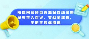 搭建网创项目资源站自动采集发布年入百W,实战全流程,手把手教你搭建-网创之道
