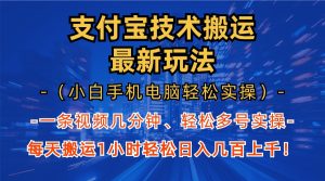 支付宝分成技术搬运“最新玩法”（小白手机电脑轻松实操1小时） 轻松日…-网创之道