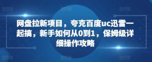 网盘拉新项目,夸克百度uc迅雷一起搞,新手如何从0到1,保姆级详细操作攻略-网创之道