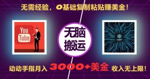 无需经验,0基础复制粘贴赚美刀,动动手指,月入3000+刀,无上限-网创之道
