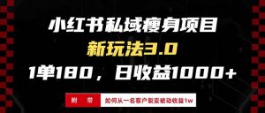 小红书瘦身项目3.0模式,新手小白日赚收益1000+(附从一名客户裂变收益…-网创之道