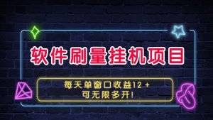 软件刷量挂机项目单窗口收益12＋可无限多开！-网创之道