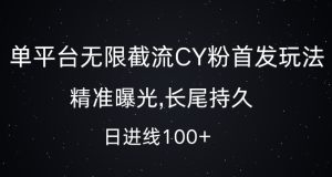 单平台无限截流创业粉首发玩法,精准曝光,长尾持久,日引流100+-网创之道