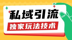 私域引流获客野路子玩法暴力获客 日引200+ 单日变现超3000+ 小白轻松上手-网创之道