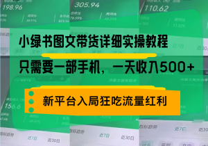 小绿书图文带货详细实操教程，只需要一部手机，一天收入500+，轻松变现-网创之道