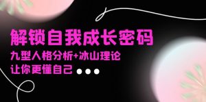 某社群课程,解锁自我成长密码,九型人格分析+冰山理论,让你更懂自己-网创之道