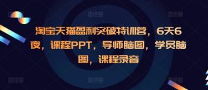 淘宝天猫盈利突破特训营，6天6夜，课程PPT，导师脑图，学员脑图，课程录音-网创之道