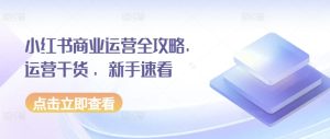 小红书商业运营全攻略,运营干货 ,新手速看-网创之道