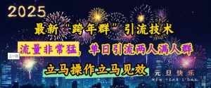 最新“跨年群”引流,流量非常猛,单日引流两人满人群,立马操作立马见效-网创之道