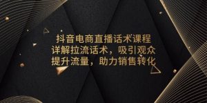 抖音电商直播话术课程，详解拉流话术，吸引观众，提升流量，助力销售转化-网创之道