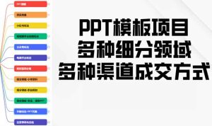 PPT模板项目，多种细分领域，多种渠道成交方式，实操教学-网创之道