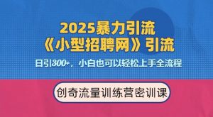 2025最新暴力引流方法,招聘平台一天引流300+,日变现多张,专业人士力荐-网创之道