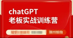 ChatGPT老板实战训练营，用GPT带飞，一人顶一个团队-网创之道