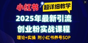2025年最新小红书引流创业粉实战课程【超详细教学】小白轻松上手,月入1W+,附小红书养号SOP-网创之道
