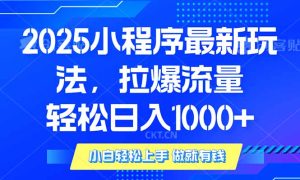2025年小程序最新玩法,流量直接拉爆,单日稳定变现1000+-网创之道