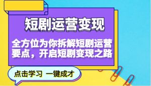 短剧运营变现,全方位为你拆解短剧运营要点,开启短剧变现之路-网创之道