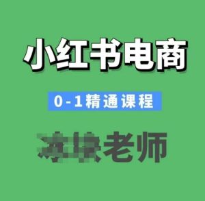 小红书电商0-1精通课程,小红书开店必学课程-网创之道