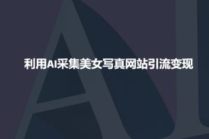 利用AI采集美女写真网站引流变现,引流嘎嘎的-网创之道
