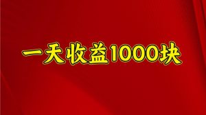 一天收益1000块，2025全网首发-网创之道