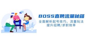 BOSS直聘流量秘籍，全面解析起号技巧、流量玩法，提升招聘/求职效率-网创之道